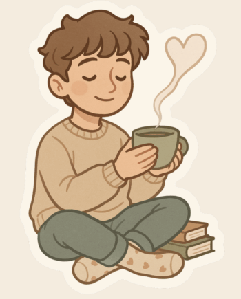 Soft Boy Era – Cozy Books & Tea Sticker