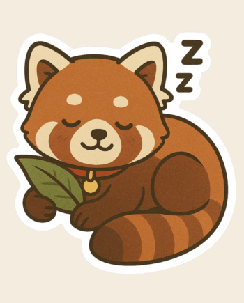 Sleepy Red Panda -  Sticker